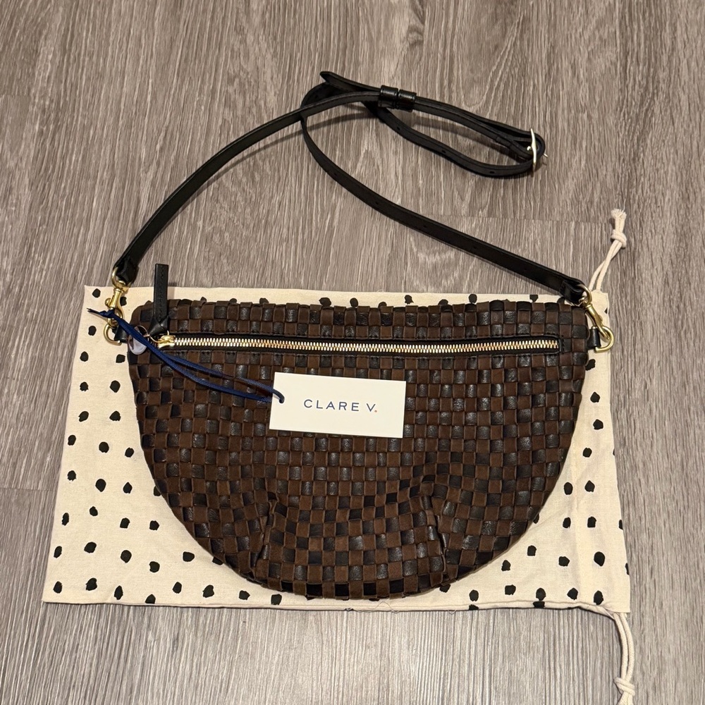 Clare V. Grande Fanny Pack in Brown Black